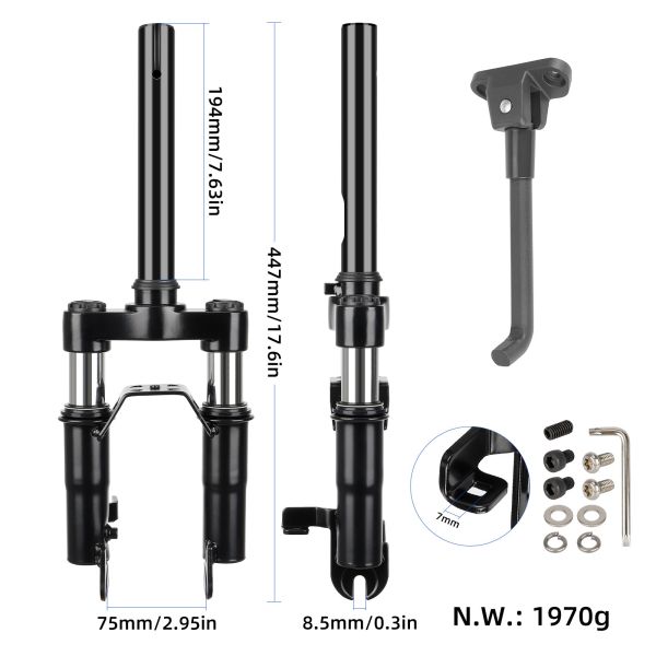 150kg Load Electric Scooter Front Shock Absorber Aluminum Alloy For MaxG30Pro