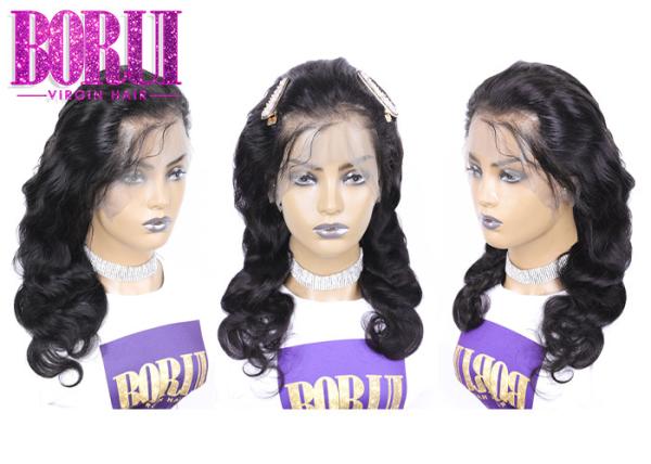 Body Wave Full Lace Front Wigs Human Hair , Pre Pluked Human Hair Lace Wigs With Baby Hair