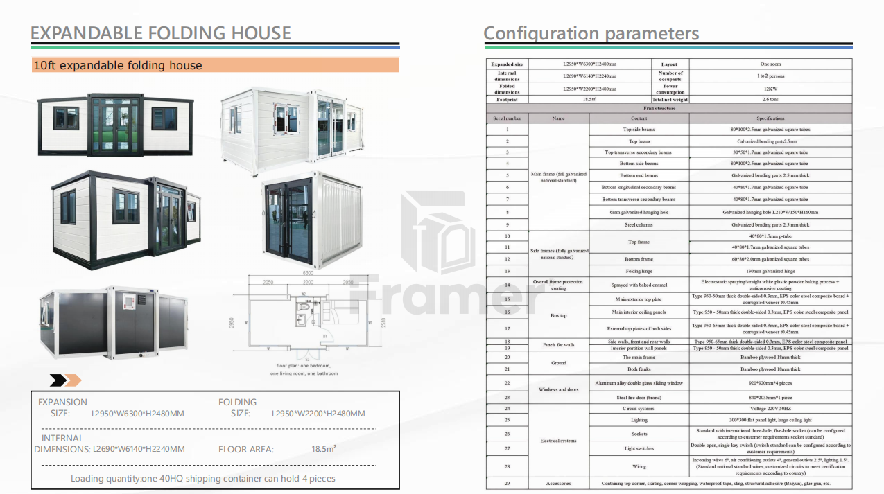 10ft Fully Galvanized Expandable  Folding House