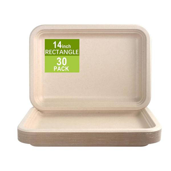 600ml Biodegradable & Compostable Sugarcane Take Away Bagasse Biodegradable Paper Take Out Food Container Disposable