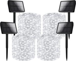 Daylight White Solar LED String Lights Waterproof Outdoor Twinkle Lights For