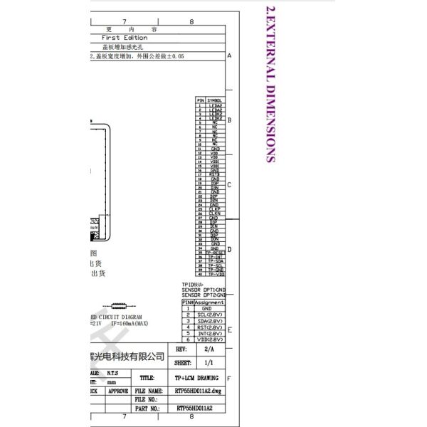 Модуль сенсорного экрана с резистивным LCD TFT SPI интерфейс 720x1440 для медицинских промышленных роботов