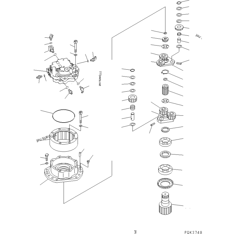 Pc50mr-2 20U-26-00040 Swing Motor Assy Komatsu Excavator Machine Parts Hydraulic Motor