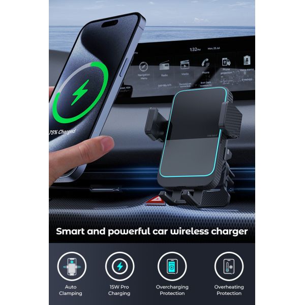 Динамические светодиодные лампы Магсаф Автомобильный монтаж Двойная катушка Iphone Автомобильный монтаж зарядное устройство