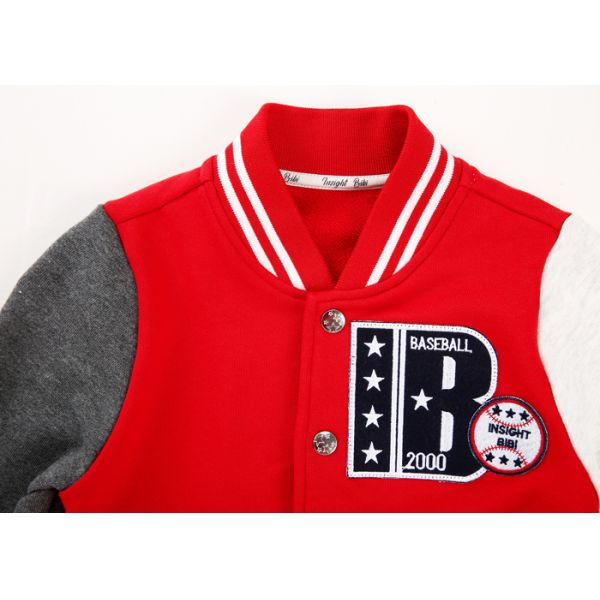 Spring / Fall Kids Girls Clothes Children'S Baseball Jackets Fashion Rubber Print