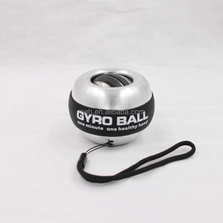 Portable Metal Autostart Wrist Gyro Ball LED Lighting Speed Meter Enhances Arm Fitness Wrist Strength Silver/Black CE Certified