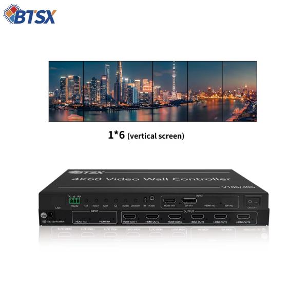 4K60 Video Wall Controller with HDMI2.0/DP1.2 Input and 6 HDMI Outputs Powered by 40nm FPGA Chip