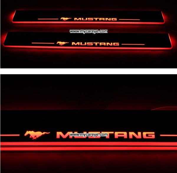 Ford Mustang car moving door floor lights LED door scuff plate light