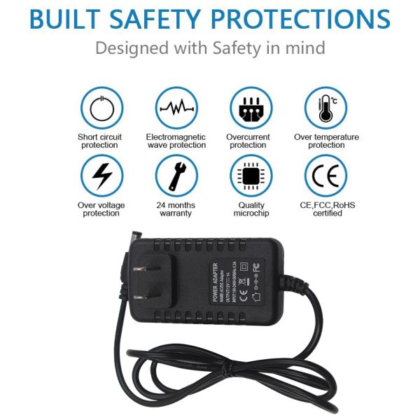 1A Adjustable 3-12V DVR Adaptor DC 12V 2A Output AC-DC Switching Power Adapter for CCTV