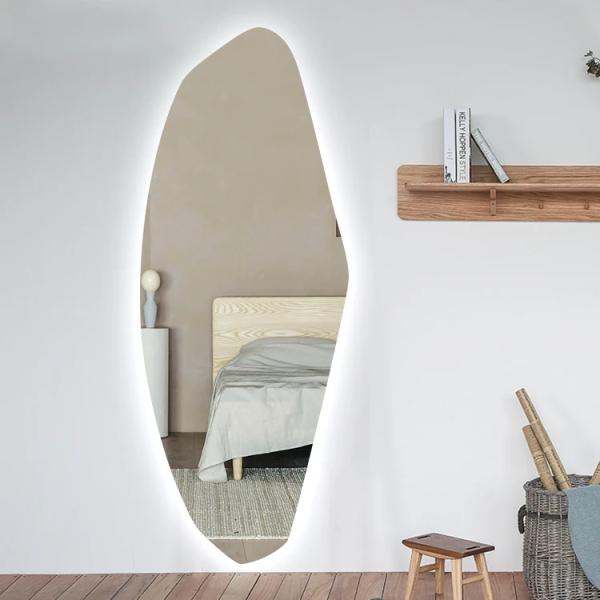 Luxury Anti Fog Irregular Bathroom Mirror Self Adhesive  For Villa Hotel Project