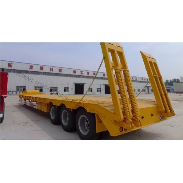 Carry Heavy Machinery 3 Axle Low Bed Trailer 50 Ton CE Certification