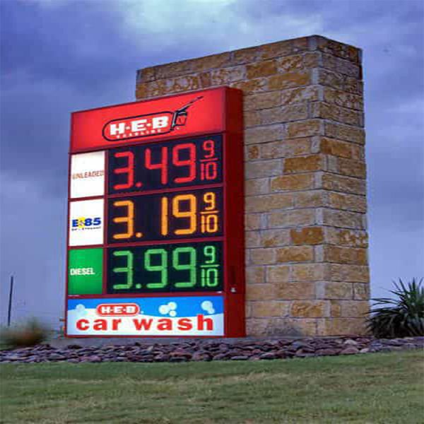 бензоколонка 6500cd/Sqm привела дисплей 1R1G1B P10 для рекламы