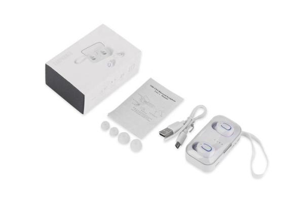 Noise Reducing True Wireless Stereo Earbuds Black / White Color For Sports
