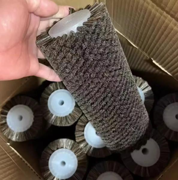 Cepillo cilíndrico de cerdas de crin para pulido y limpieza