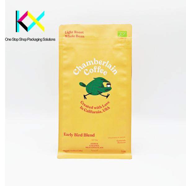 Easy Tear 500g Coffee Packaging Bags Resealable Zipper With Valve