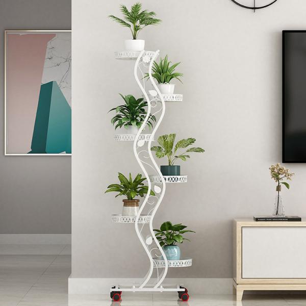 Anti Corrosion H81cm 6 Tier Metal Plant Stand For Decoration
