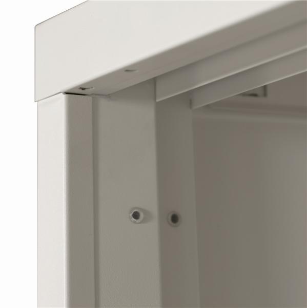 H1850mm Metal Office Furniture Bookcase With 2 Glass Sliding Doors