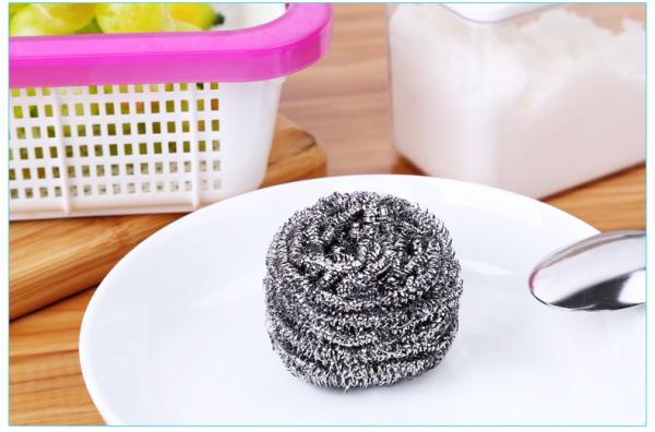Oil Removing Metal Scouring Ball Antibacterial For Restaurant Washing Pots
