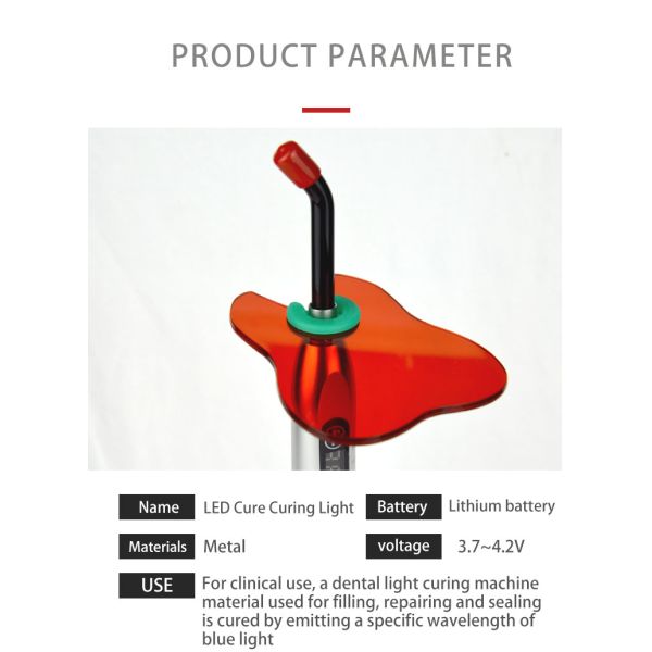 Máquina de cura de luz dental fotossensível oral LED 5V 1050mAh
