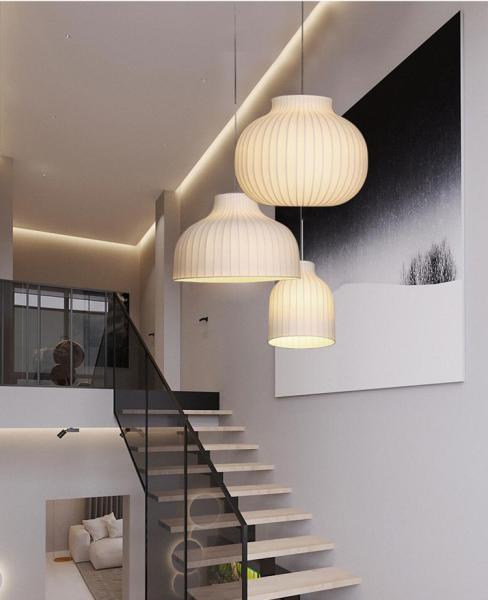 Modern Chinese Style Silk Led Ceiling Chandelier For Living Room Bedroom paper pendant light(WH-AP-569)