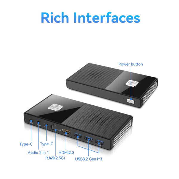 Intel N100 / N200 Mini Desktop PC LPDDR5 16G RAM Windows 10/11 Linux Mini Desktop