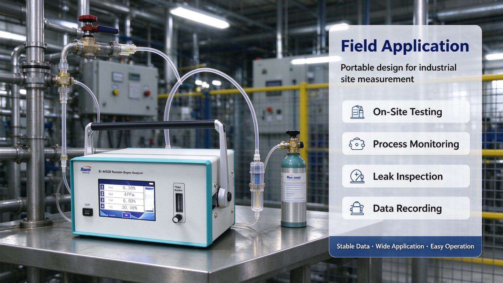 Metal Calorific Value Portable Gas Analyzer Tester For CO2 CH4 H2S O2 Methane Gas Detection