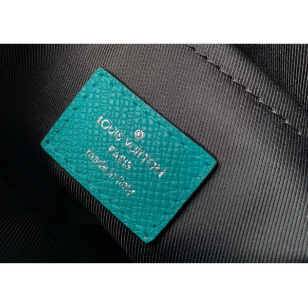 Black Square Taiga Leather Message Luxury Cross Body Bag Single Shoulder