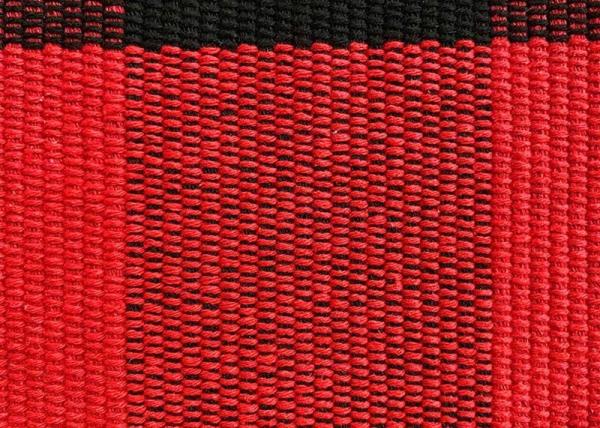 Customized Cotton Thread Red And Black Viscose Fiber Lattice Doormat