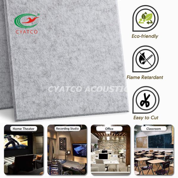 Grey Rectangle Sound Proof Padding For Wall Ceiling Echo Reduction
