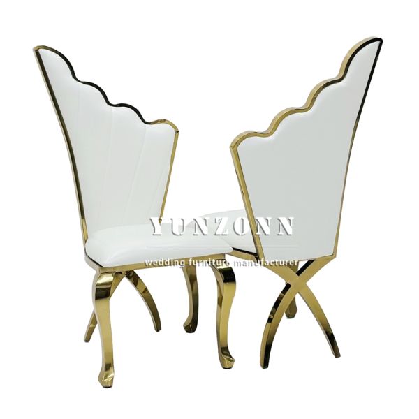 Infinity Stainless Steel Wedding Chair with Gold Plated Angel Wing