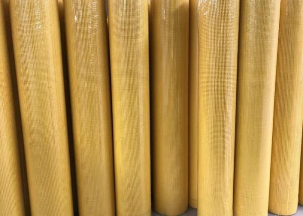 Yellow 5x5mm 110 Gram Woven Fiber Wire Mesh 0.914m Width