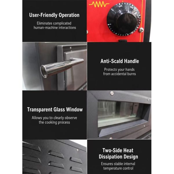 Professional Double Deck Commercial Pizza Oven with 500°C High Temperature and Independent Dual-Zone Control