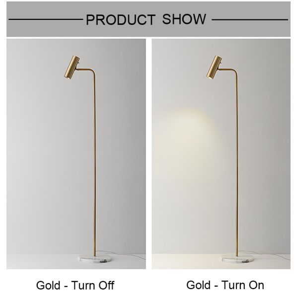 Modern Minimalist Floor Lamp Gold/Black/White Foyer Bedroom Office Metal Lighting Fixture(WH-MFL-11)