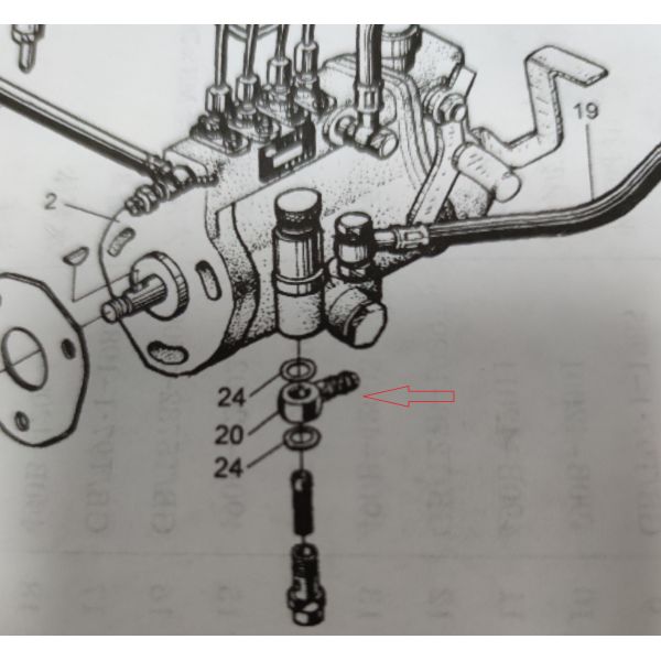 490B-25401-4 Into The Tubing Connector Oil Injection Pump Inlet Joint
