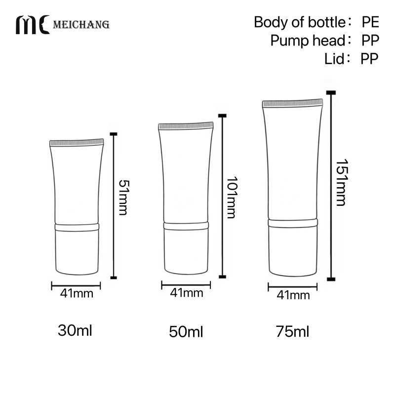 30g 50g 75g Baby Sunscreen Airless Pump Tube with Food Grade PE BPA-Free PCR Eco Packaging