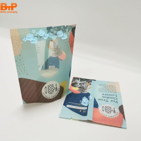 Recycle Cookies Packaging Pouch Snack Chocolate Candy Plastic Mylar Middle Sealing Gusset Bag