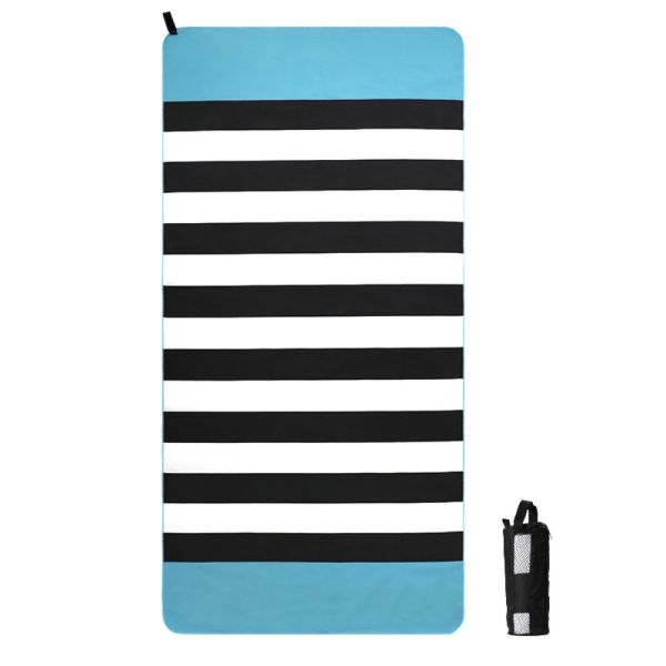 Luxury Modern Towel Striped Quick-Dry Custom Microfiber Suede Towel