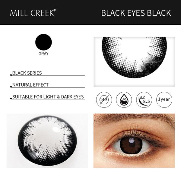 ODM Realistic Circle Black Rim Contact Lenses 14.5mm For Big Eyes