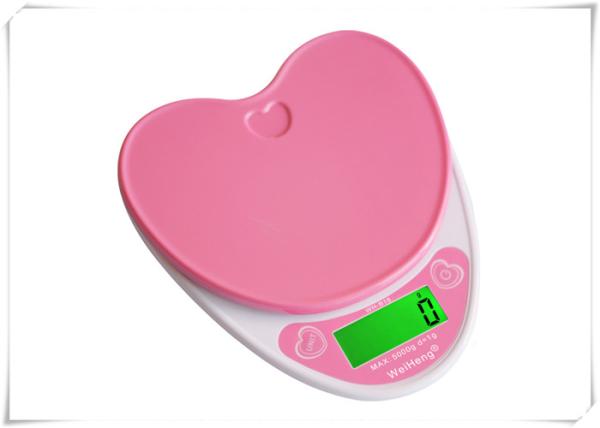 Heart Shape Portable Food Scale , Strain Gauge Sensor Kitchen Weight Scale