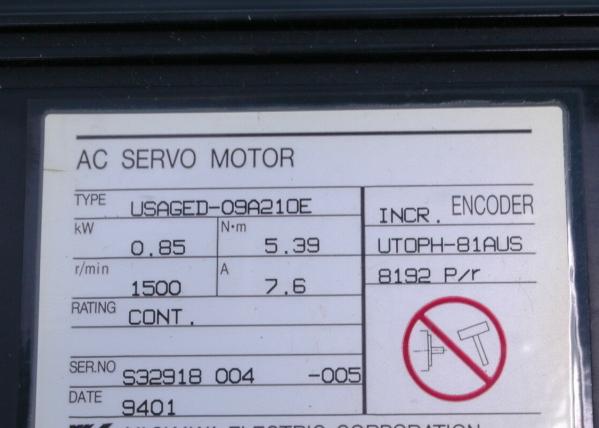 、7.6A 0.85KW 1500r/min真新しく、元ののUSAGED-09A210Eは3-5仕事日のofe時間を提供する。