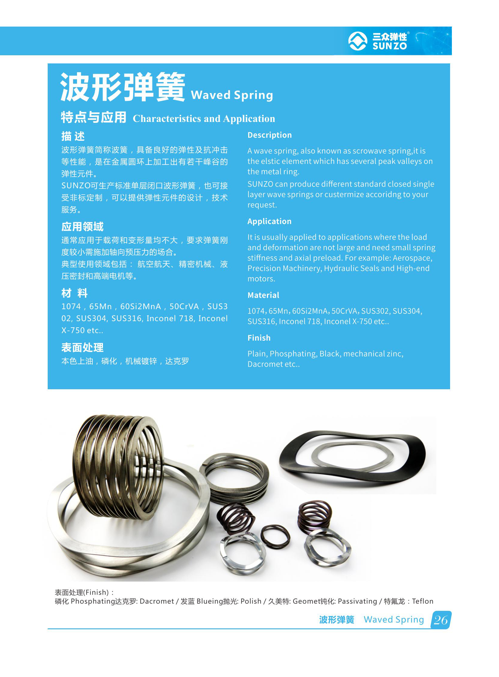 Zinc-Plated Waved Spring with Enhanced Durability and Corrosion Resistance for Hydraulic Seal Systems
