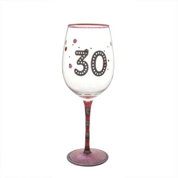 High Quality Personalized Glitter Tem Birthday Gift Red  Wine Glass