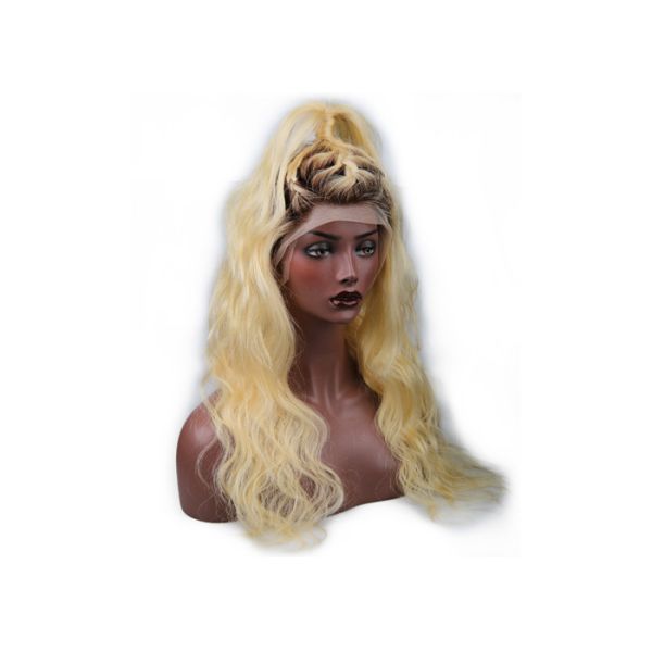 Swiss Lace 24 Inch Human Hair Wigs For Black Women / Curly Body Wave