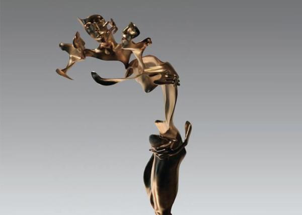 Escultura abstrata de aço inoxidável da decoração moderna da arte do metal para o interior