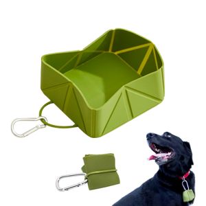 Pet Silicone Folding Bowl Rectangular Travel Food Bowl Foldable Bowl