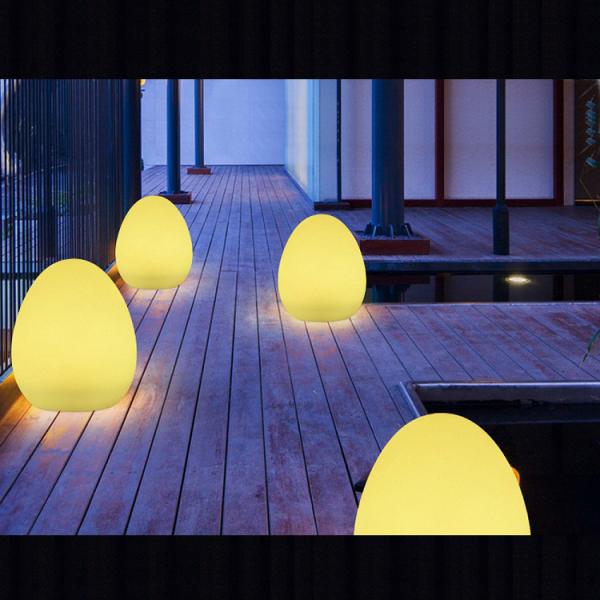 Outdoor IP65 Egg Shaped Table Lamp With Remote Control Rechargeable