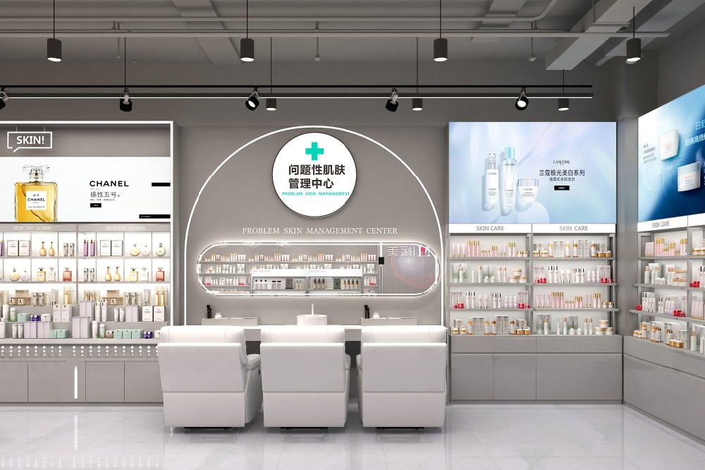 GDR01-BZ-03 Retail Display Column with Grey Melamine and Iron Structure for Modern Retail Stores