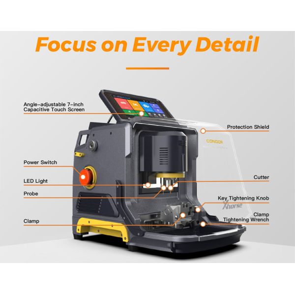 Xhorse Condor XC-MINI Plus II Key Cutting Machine Support Car Motorbike Household Keys with Free M3 and M5 Clamps