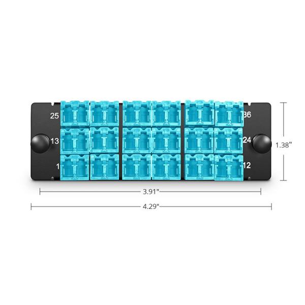 P18LCU2XMMF 18 Shuttered LC/PC Lc Fiber Adapter Panel 36 Fibers OM4 Multimode