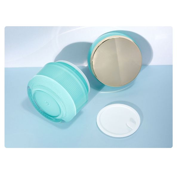 Material del cuello Vidrio de loción acrílico de doble pared Contenedor con tapa redonda para crema facial y crema para ojos